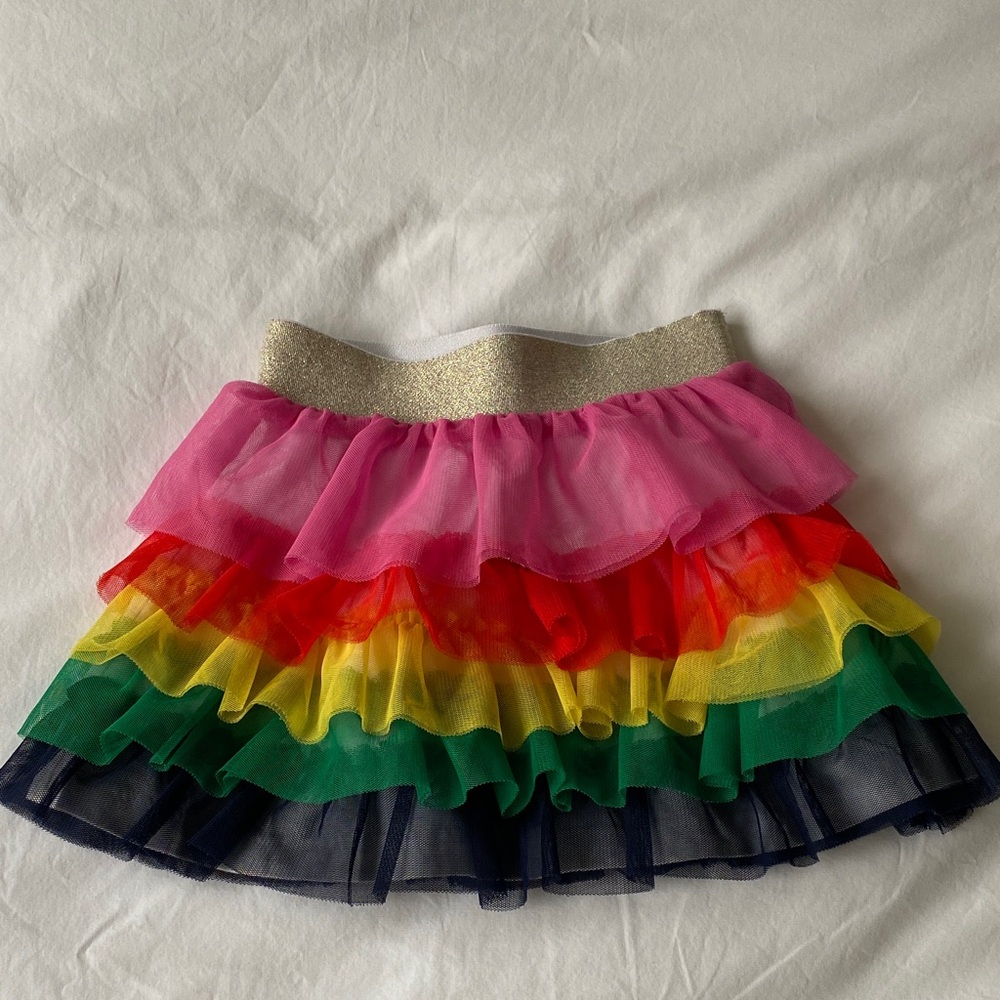 Hanna Andersson Toddler Girl Rainbow  Layered Tulle Skirt